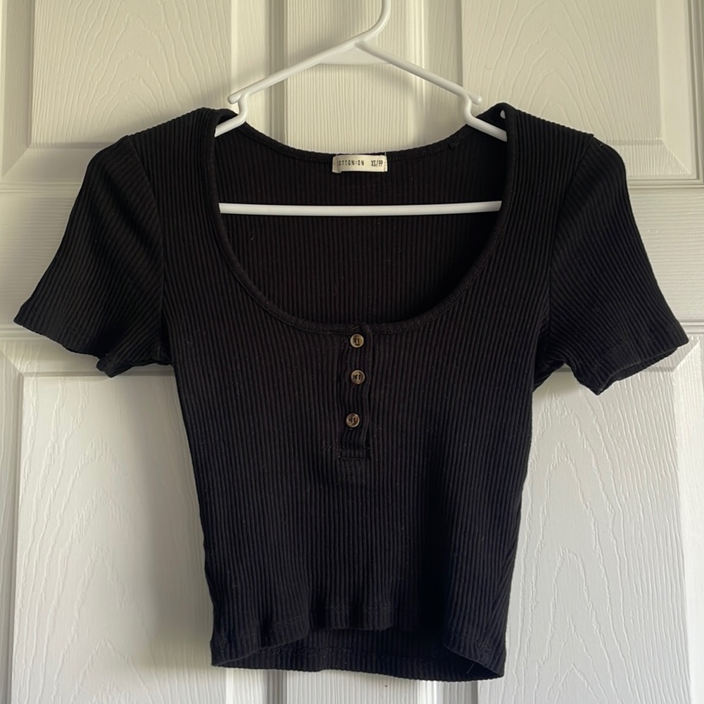 Cotton On Black Crop Top